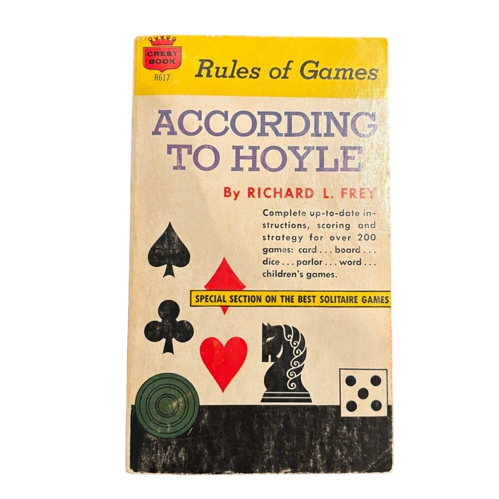 VTG 1965 Rules of Games According to Hoyle Book by Richard Frey, PB, VG